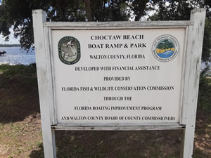 sign at public boat ramp choctaw beach walton county florida